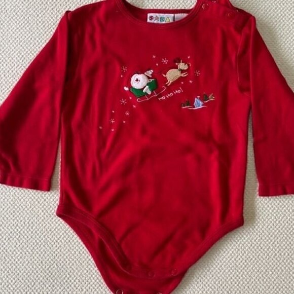 miniwear Other - Miniwear Toddler Christmas Holiday LS One-Piece Bodysuit - Red 24MO 100% Cotton